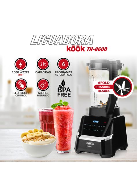 Licuadora 1500W Kook Pro 2HP TH-860D-2