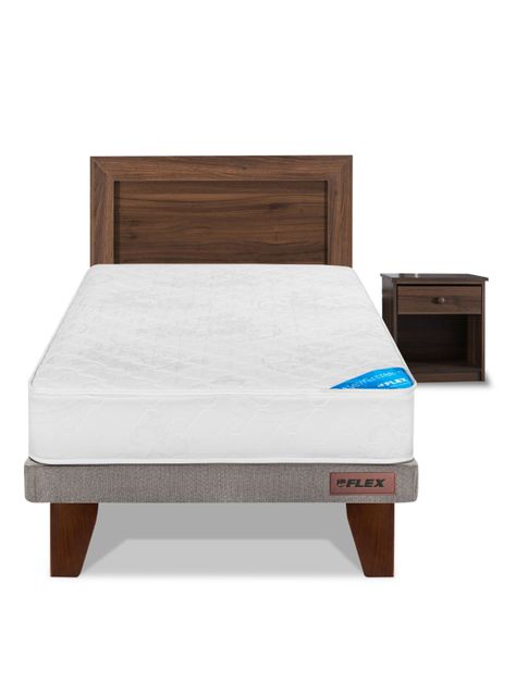 Cama Europea New Entree 1.5 Plazas 105 x 200 + Set Asturias-1