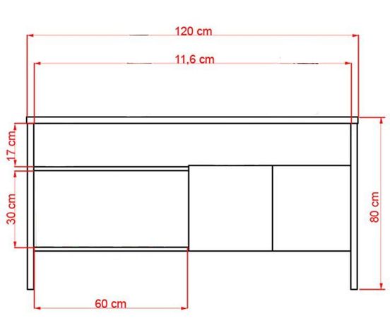 Arrimo Classic 120x35x80 cm TuHome-2