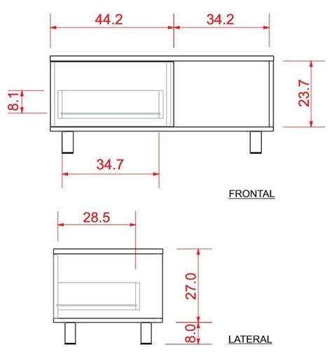 Mesa TuHome de Centro Torence 80x40x30 cm-2