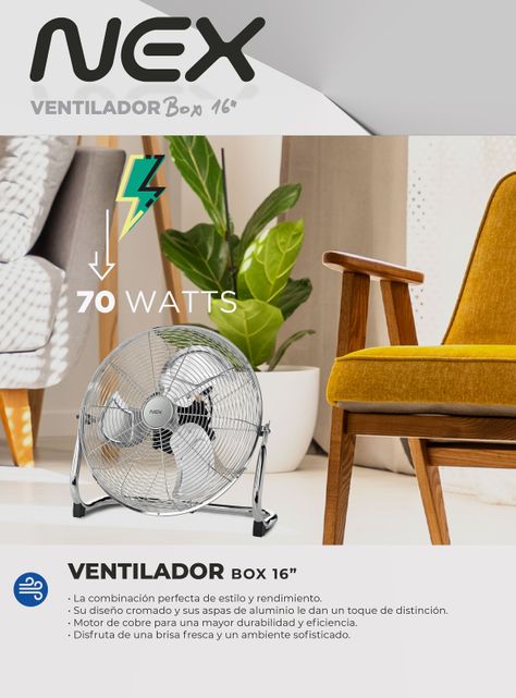 Ventilador de Sobremesa 16" Box Silver VBX1600M-6
