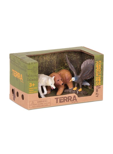 Terra Animales del Bosque Lobo águila y Oso Caramba-1