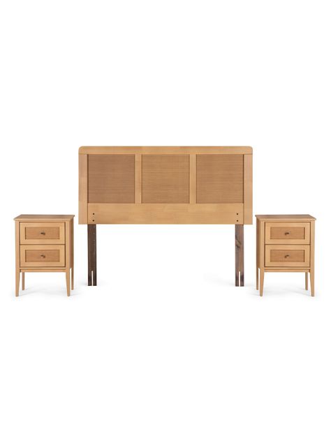 Set Muebles Dormitorio Charles: Respaldo 2 Plazas + Veladores-0