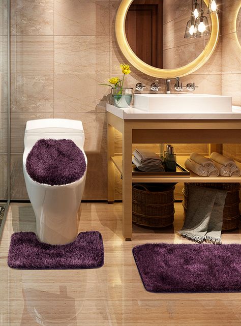 Piso Modalfo de Baño 50 x 75 cm Bañomi Morado Oscuro Liso-2