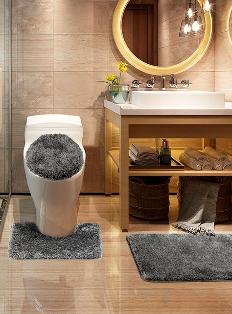 Piso Modalfo de Baño 50 x 75 cm Bañomi Gris Oscuro Liso-2