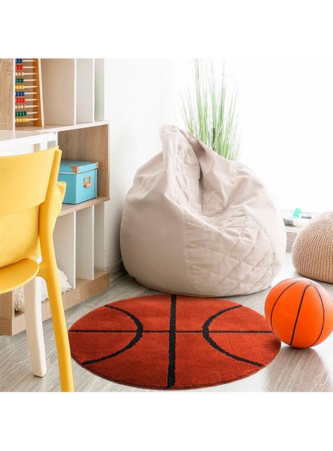 Alfombra Infantil 100 x 100 cm Basketball Naranja-1