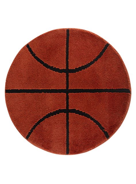 Alfombra Infantil 100 x 100 cm Basketball Naranja-0