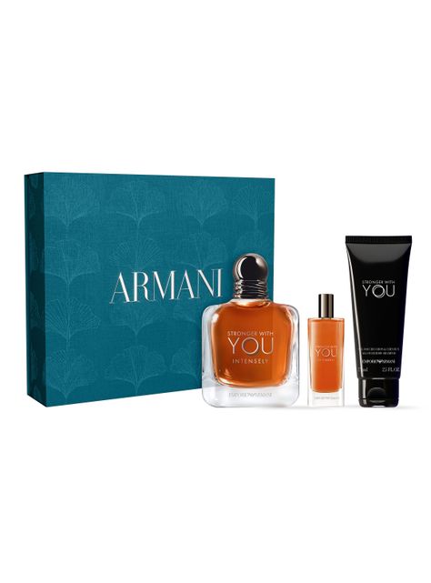 Set Perfume Stronger With You Intensely EDP Hombre 100ml + 15ml  + Shower Gel 75ml Giorgio Armani-1