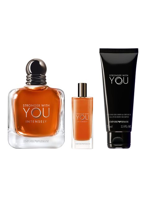 Set Perfume Stronger With You Intensely EDP Hombre 100ml + 15ml  + Shower Gel 75ml Giorgio Armani-0