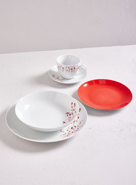 Set Vajilla 30 Piezas Guinda Porcelana-2