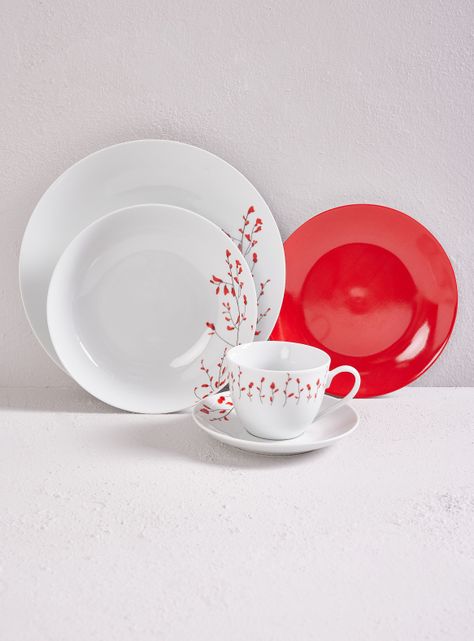 Set Vajilla 30 Piezas Guinda Porcelana-0