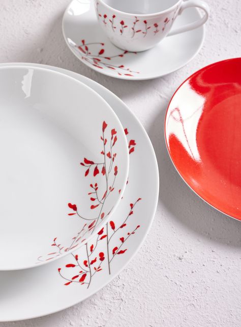 Set Vajilla 30 Piezas Guinda Porcelana-1