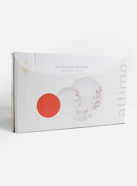 Set Vajilla 30 Piezas Guinda Porcelana-3