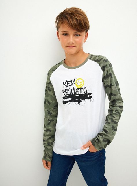 Polera Manga Raglan Bicolor New Estampado-0