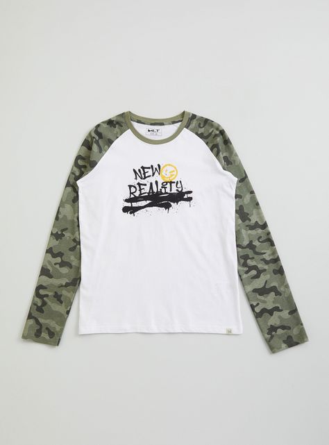 Polera Manga Raglan Bicolor New Estampado-1