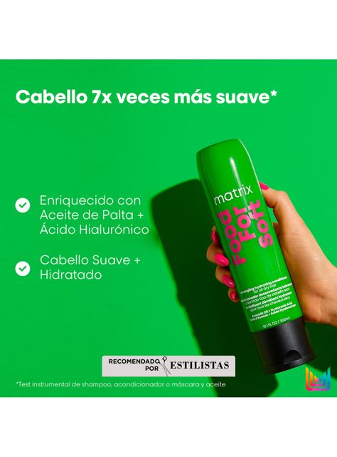 Set Shampoo 300 ml + Acondicionador 300ml Hidratación Cabello Seco Food For Soft Matrix-3