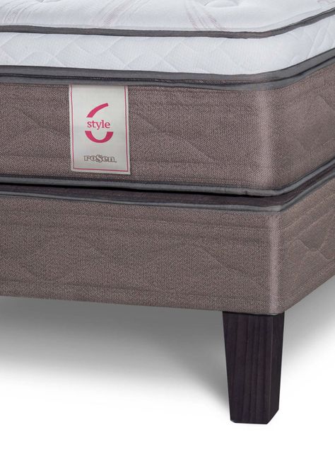 Cama Europea New Style 6 2 Plazas Base Dividida + Set de Muebles Issey Grafito-5