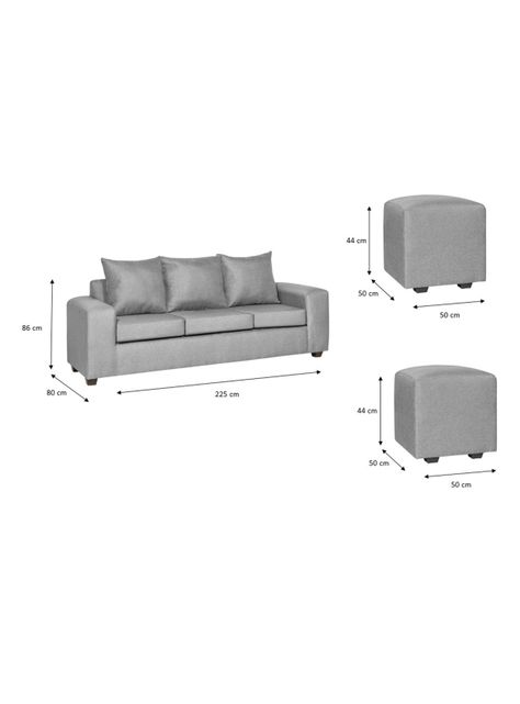 Living Kahlo Felpa 3 Cuerpos + 2 Pouf-1