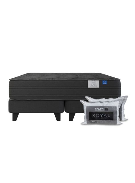 Cama Europea Premium Black King + 2 Almohadas Royal-2