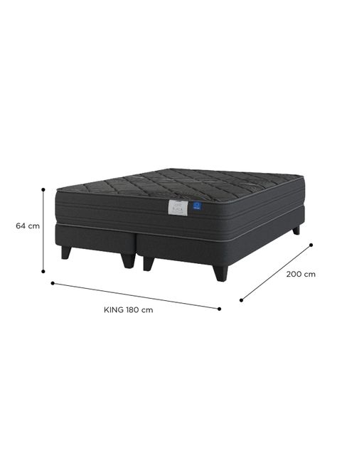 Cama Europea Premium Black King + 2 Almohadas Royal-1