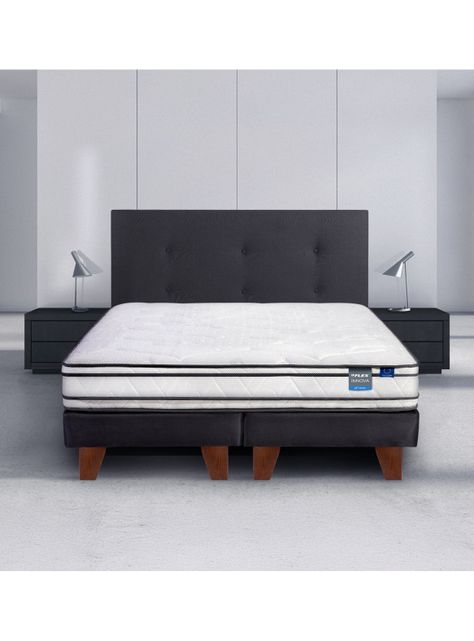 Cama Europea Premium Black King + 2 Almohadas Royal-5