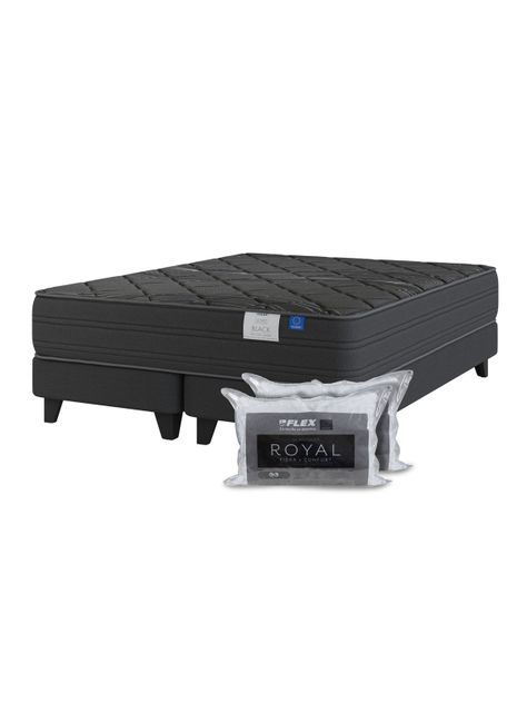Cama Europea Premium Black King + 2 Almohadas Royal-0