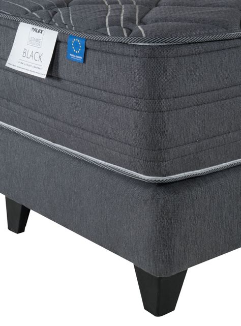 Cama Europea Premium Black 2 Plazas Box Base Dividida + 2 Almohadas Royal-4