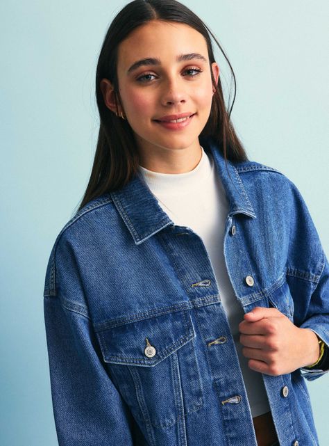 Chaqueta Denim Oversized con Roturas-2