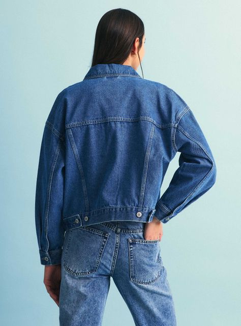 Chaqueta Denim Oversized con Roturas-1