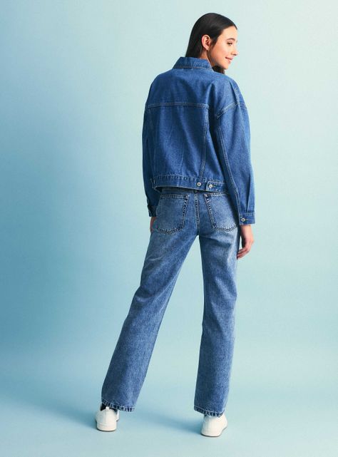 Chaqueta Denim Oversized con Roturas-5