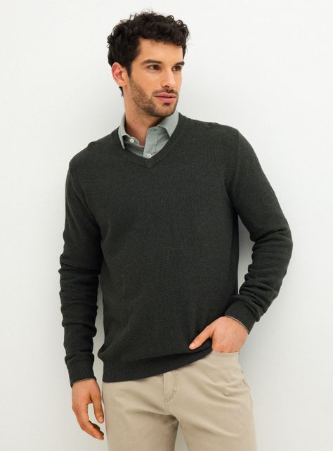 Sweater Regular Cuello V-0