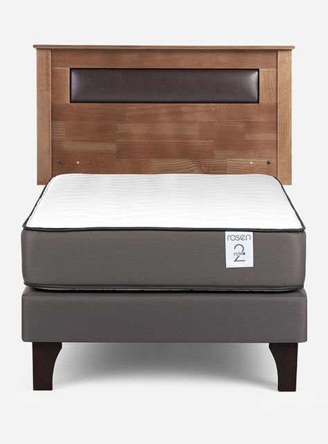 Cama Europea New Style 2 Plus 1 Plaza + Respaldo Ferrara Chocolate-1
