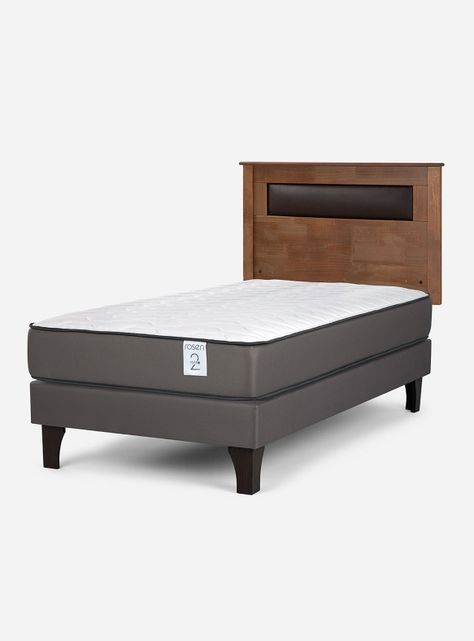 Cama Europea New Style 2 Plus 1.5 Plazas + Respaldo Ferrara Chocolate-0