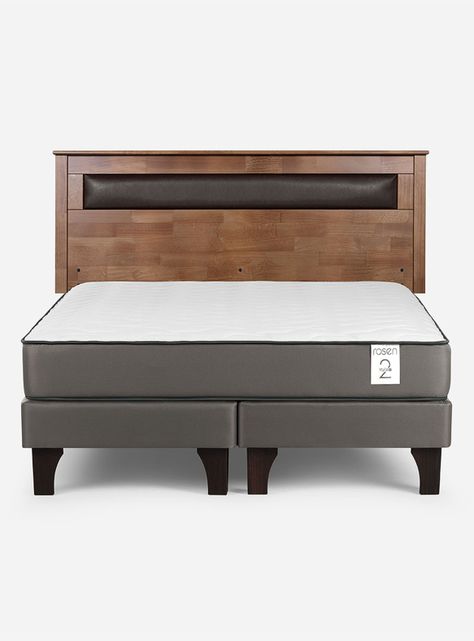 Cama Europea New Style 2 Plus 2 Plazas Base Dividida + Respaldo Ferrara-1