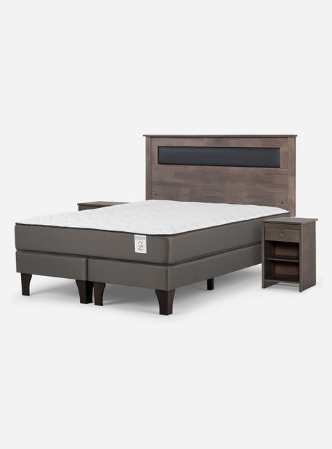 Cama Europea New Style 2 Plus 2 Plazas Base Dividida + Set de Muebles Ferrara-0