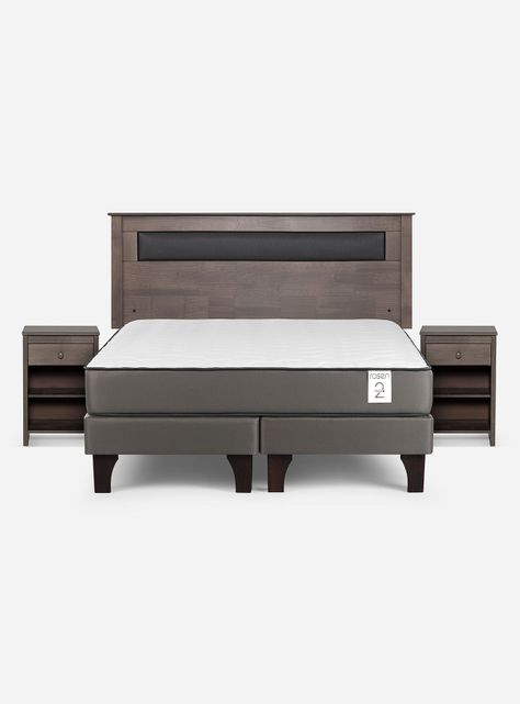 Cama Europea New Style 2 Plus 2 Plazas Base Dividida + Set de Muebles Ferrara-1