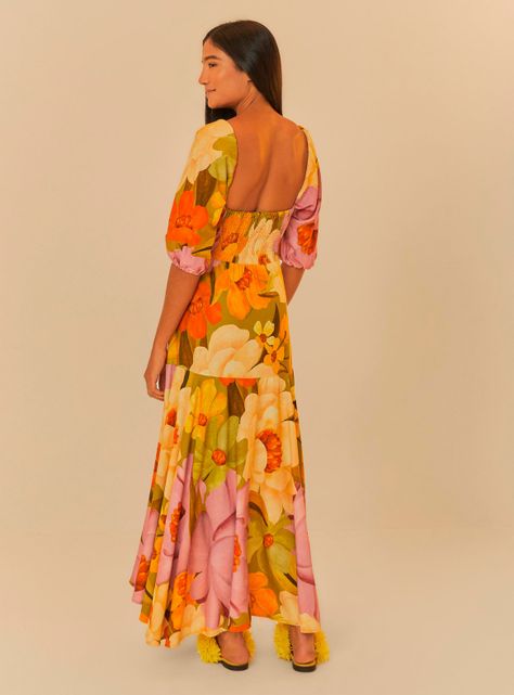 Vestido con Mangas Floreado-1