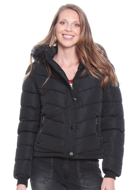 Parka Manga Larga con Capucha y Pu en Costado-0
