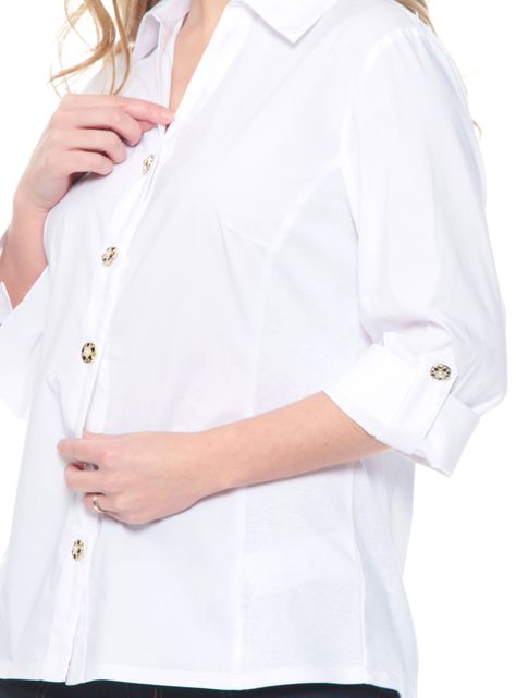 Blusa Manga 3/4 Sólida Rib en Costado-2