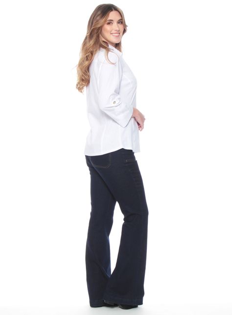 Blusa Manga 3/4 Sólida Rib en Costado-4