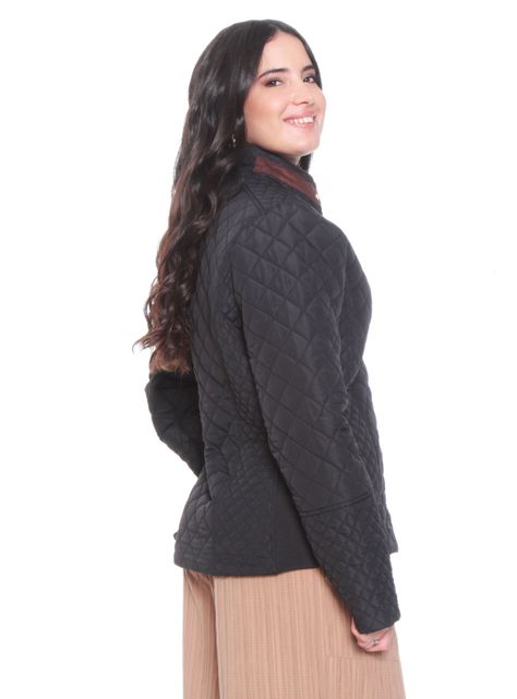 Parka Manga Larga Cuello Mao Bolsillo Ojal y Rib-1