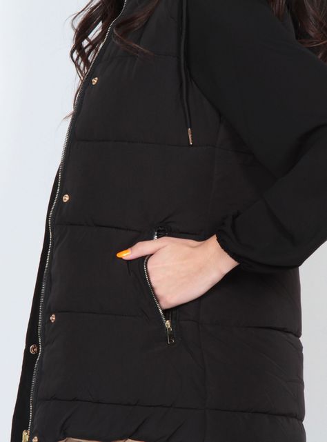 Parka sin Manga Reversible con Capucha-2