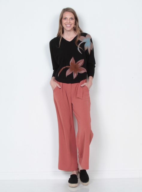 Sweater Manga Larga Escote V Bordado-3