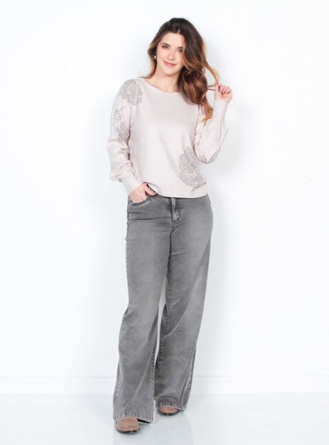 Sweater Sublimado Manga Larga Escote Redondo Strass-3