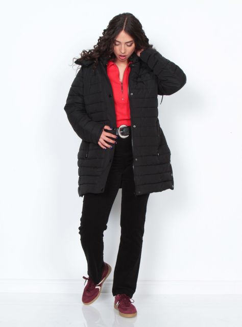 Parka Larga Manga Larga con Capucha-3