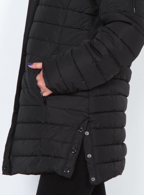 Parka Larga Manga Larga con Capucha-2