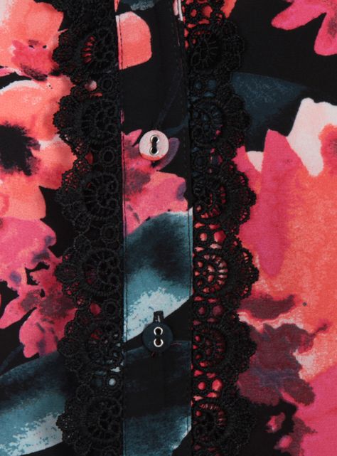 Blusa Manga Larga Estampada Abotonada-2