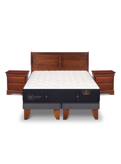 Cama Europea Premium 2 Plazas Base Dividida Miro + Set Muebles-2