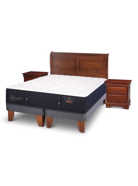 Cama Europea Premium 2 Plazas Base Dividida Miro + Set Muebles-0