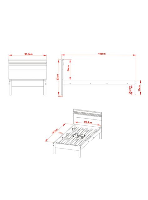 Cama Tradicional 1 Plaza MDP Diseño L. Horizontal-1